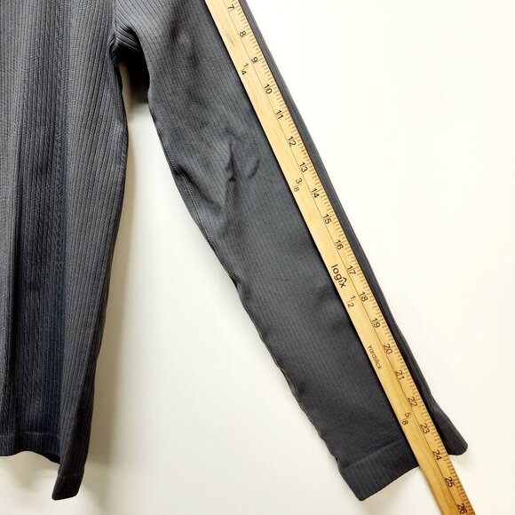 Womens Gray Ribbed Long-Sleeve Henley Top By OQQ Nylon Spandex Blend Size L - Picture 9 of 9